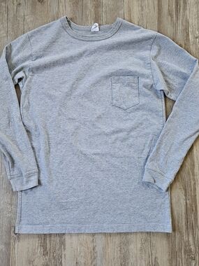 3sixteen Men's Light Gray Long Sleeve Cotton Pocket Tee Shirt Large Made In Usa